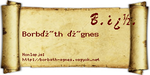 Borbáth Ágnes névjegykártya