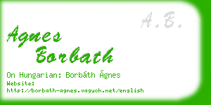agnes borbath business card